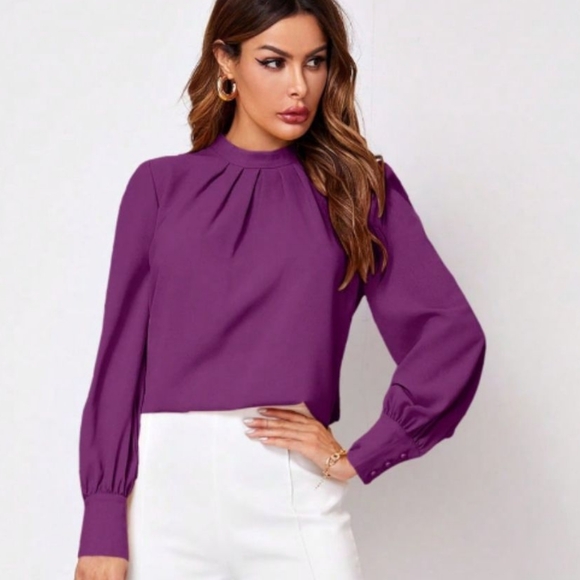 Ruched Reflections Blouse - Purple - Picture 4 of 4